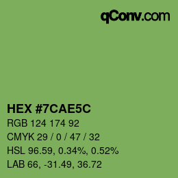 Farbcode: HEX #7CAE5C | qconv.com