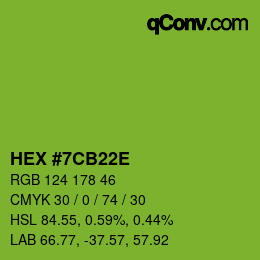 Color code: HEX #7CB22E | qconv.com