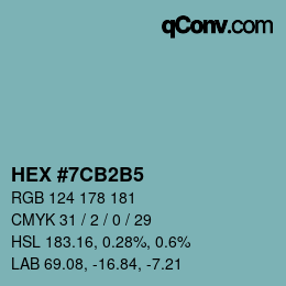 Color code: HEX #7CB2B5 | qconv.com