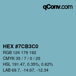 Color code: HEX #7CB3C0 | qconv.com