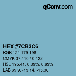 Color code: HEX #7CB3C6 | qconv.com