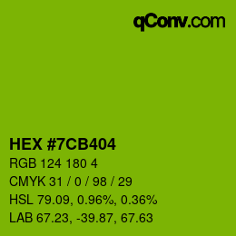 Farbcode: HEX #7CB404 | qconv.com