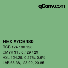 カラーコード: HEX #7CB480 | qconv.com