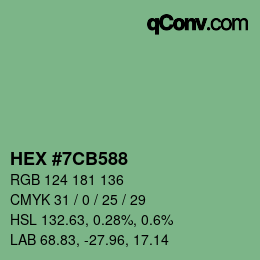 カラーコード: HEX #7CB588 | qconv.com