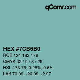 Color code: HEX #7CB6B0 | qconv.com
