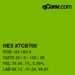 Código de color: HEX #7CB700 | qconv.com