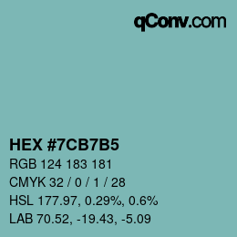 Color code: HEX #7CB7B5 | qconv.com