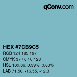 颜色代码: HEX #7CB9C5 | qconv.com