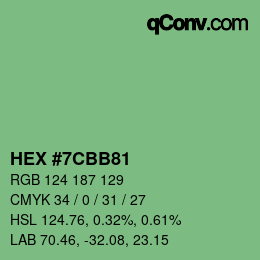 Color code: HEX #7CBB81 | qconv.com