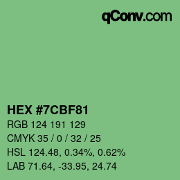 Color code: HEX #7CBF81 | qconv.com