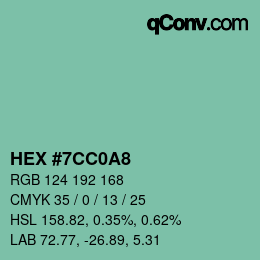 Color code: HEX #7CC0A8 | qconv.com