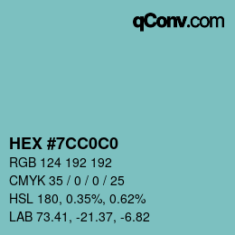 Color code: HEX #7CC0C0 | qconv.com