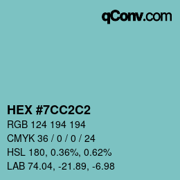 Color code: HEX #7CC2C2 | qconv.com