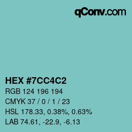 Color code: HEX #7CC4C2 | qconv.com