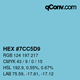 Farbcode: HEX #7CC5D9 | qconv.com