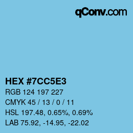 Farbcode: HEX #7CC5E3 | qconv.com