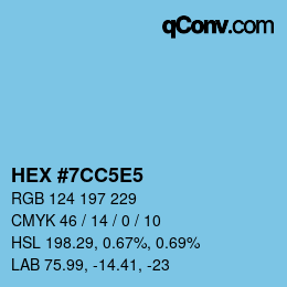 颜色代码: HEX #7CC5E5 | qconv.com