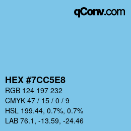 カラーコード: HEX #7CC5E8 | qconv.com