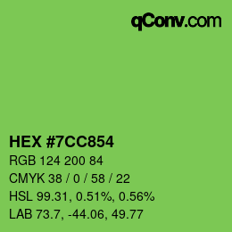 Color code: HEX #7CC854 | qconv.com