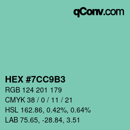 カラーコード: HEX #7CC9B3 | qconv.com