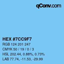 Color code: HEX #7CC9F7 | qconv.com