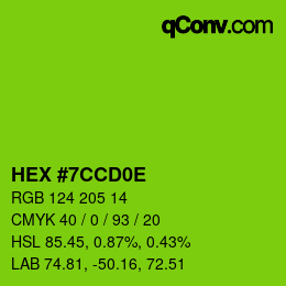Color code: HEX #7CCD0E | qconv.com