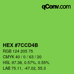 Color code: HEX #7CCD4B | qconv.com