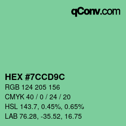 Color code: HEX #7CCD9C | qconv.com