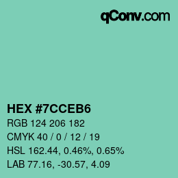 Color code: HEX #7CCEB6 | qconv.com