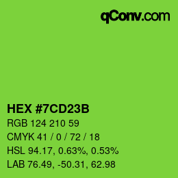 Color code: HEX #7CD23B | qconv.com