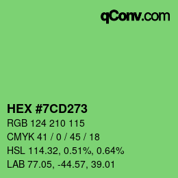 Color code: HEX #7CD273 | qconv.com