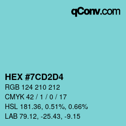 カラーコード: HEX #7CD2D4 | qconv.com
