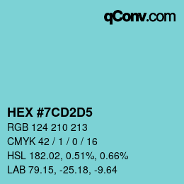颜色代码: HEX #7CD2D5 | qconv.com