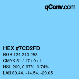 カラーコード: HEX #7CD2FD | qconv.com