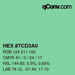 カラーコード: HEX #7CD3A0 | qconv.com