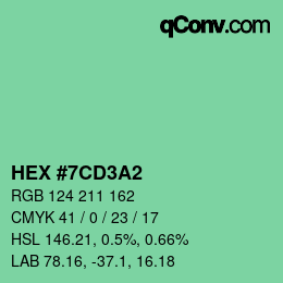 カラーコード: HEX #7CD3A2 | qconv.com