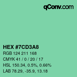 Color code: HEX #7CD3A8 | qconv.com