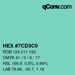 Color code: HEX #7CD3C0 | qconv.com