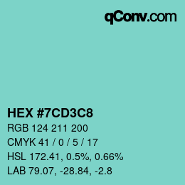 Color code: HEX #7CD3C8 | qconv.com