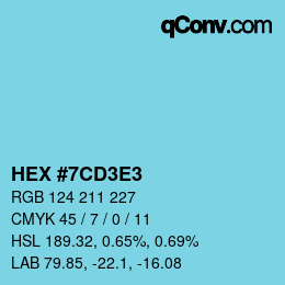 Color code: HEX #7CD3E3 | qconv.com