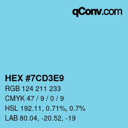 Color code: HEX #7CD3E9 | qconv.com