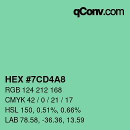 Color code: HEX #7CD4A8 | qconv.com