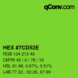 Color code: HEX #7CD52E | qconv.com