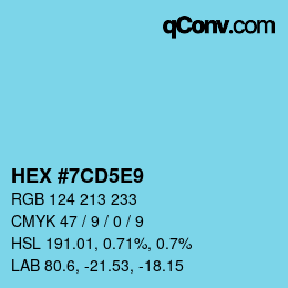 Color code: HEX #7CD5E9 | qconv.com