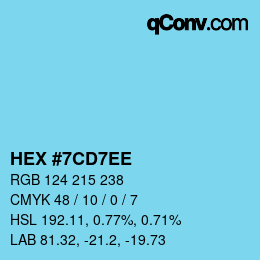 Color code: HEX #7CD7EE | qconv.com