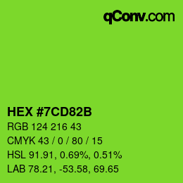 Color code: HEX #7CD82B | qconv.com