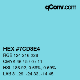 颜色代码: HEX #7CD8E4 | qconv.com
