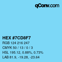 Color code: HEX #7CD8F7 | qconv.com