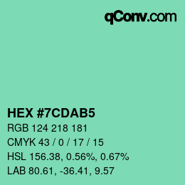 颜色代码: HEX #7CDAB5 | qconv.com