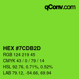 カラーコード: HEX #7CDB2D | qconv.com